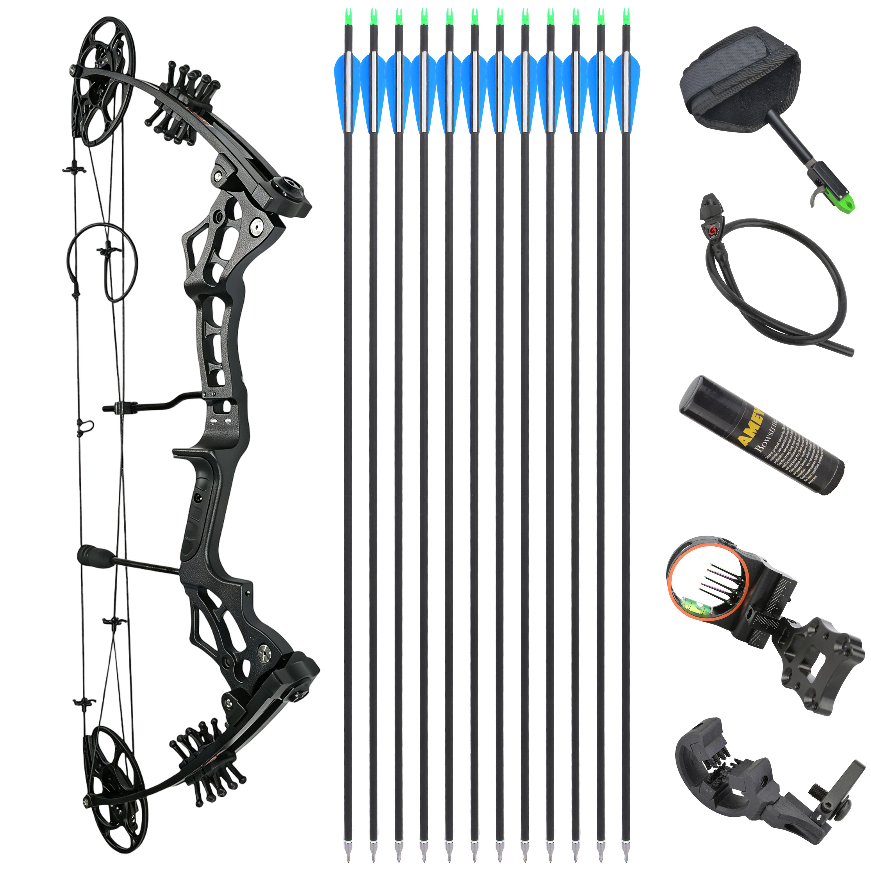 Compound Bow 30-70lbs Dual Cam 70% Let-Off Hunting Target Archery