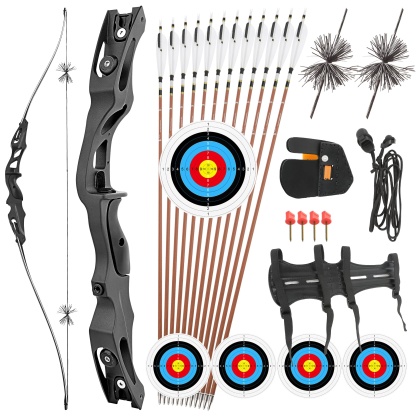 Recurve Bow Set - 62" 20-50lbs Professional Practice Bow