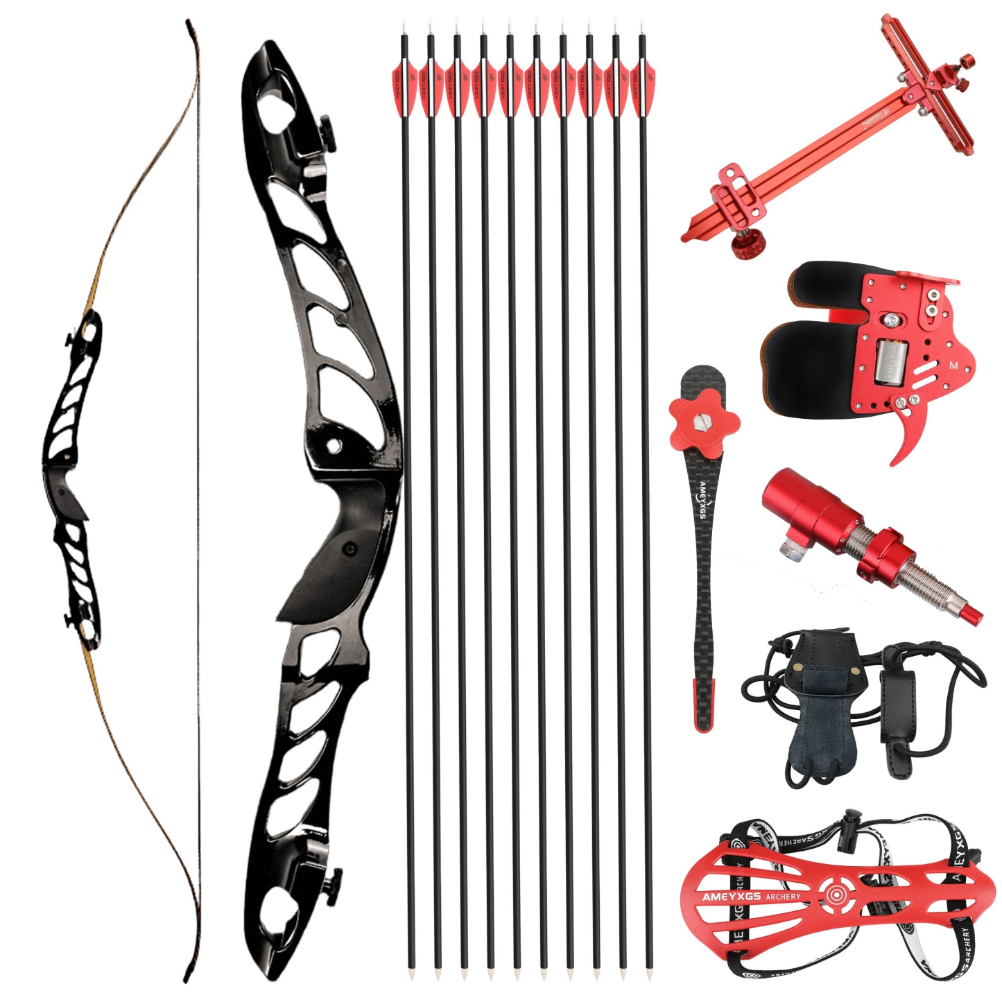 68" ILF Recurve Bow Kit - Adjustable 18-38 lbs Draw Weight for Beginners & Competition