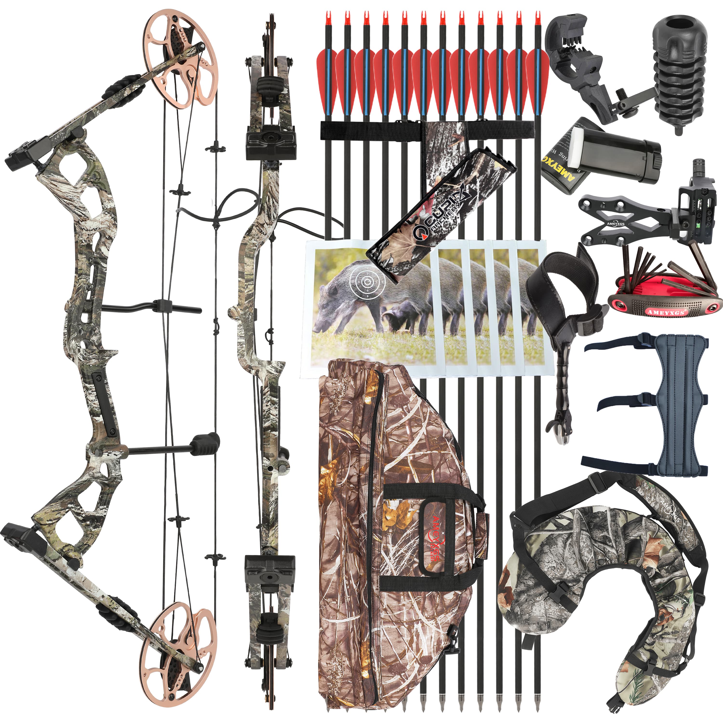 0-70 lbs Compound Bow Arrow Set IBO 325FPS Archery