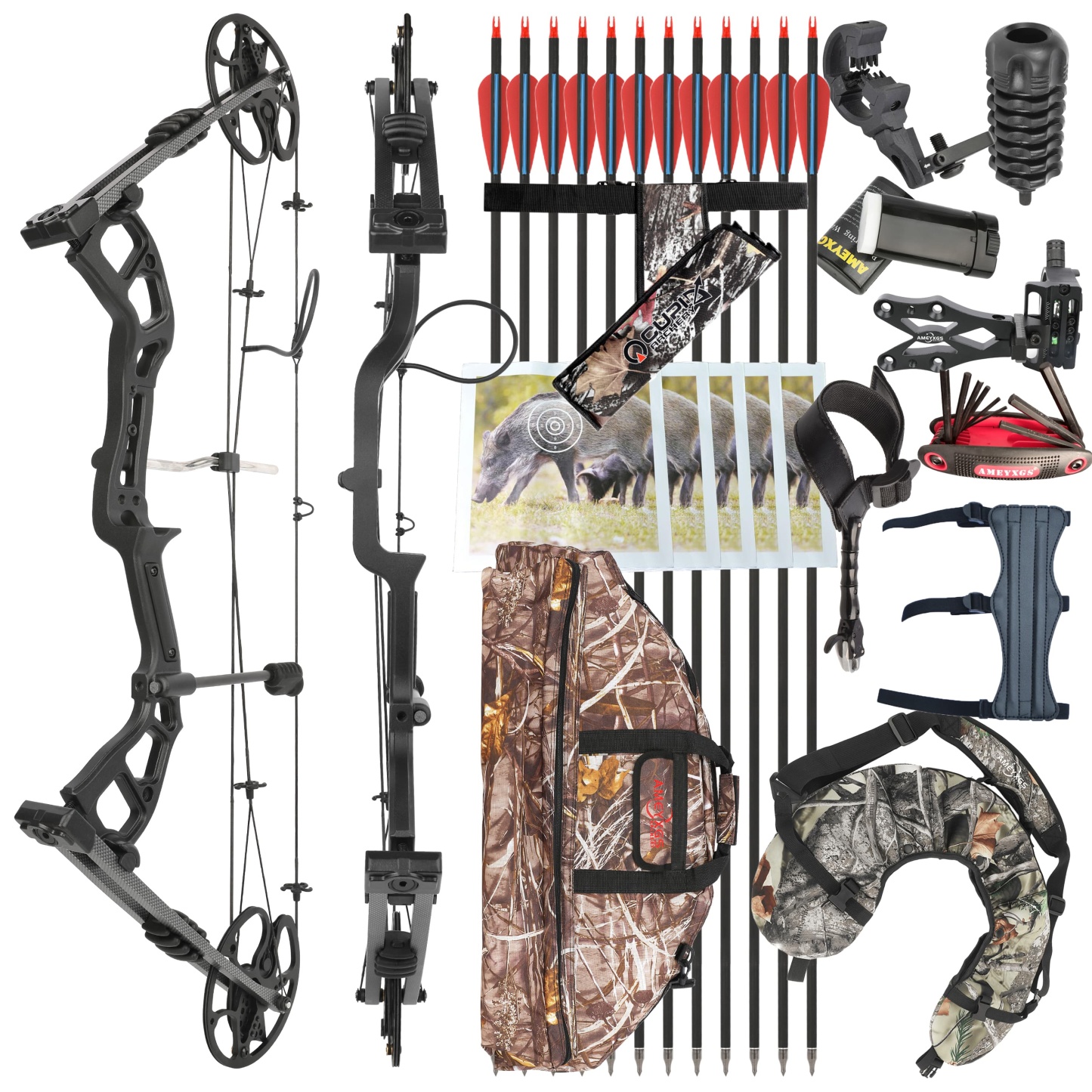 0-70lbs Compound Bow Arrow Set - IBO 325FPS Archery for Precision & Speed