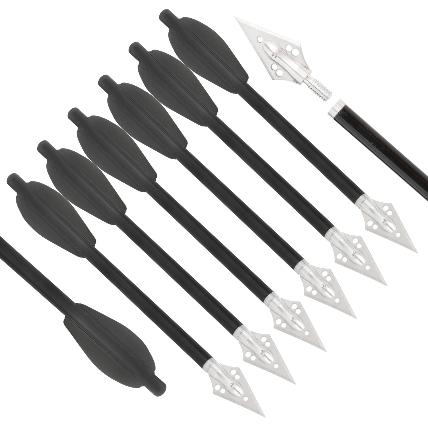 Bamboo Arrows 31" Turkey Feather Arrows with Broadhead