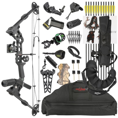L/RH 20-70 lbs Compound Bow Set Archery Arrow IBO320 FPS