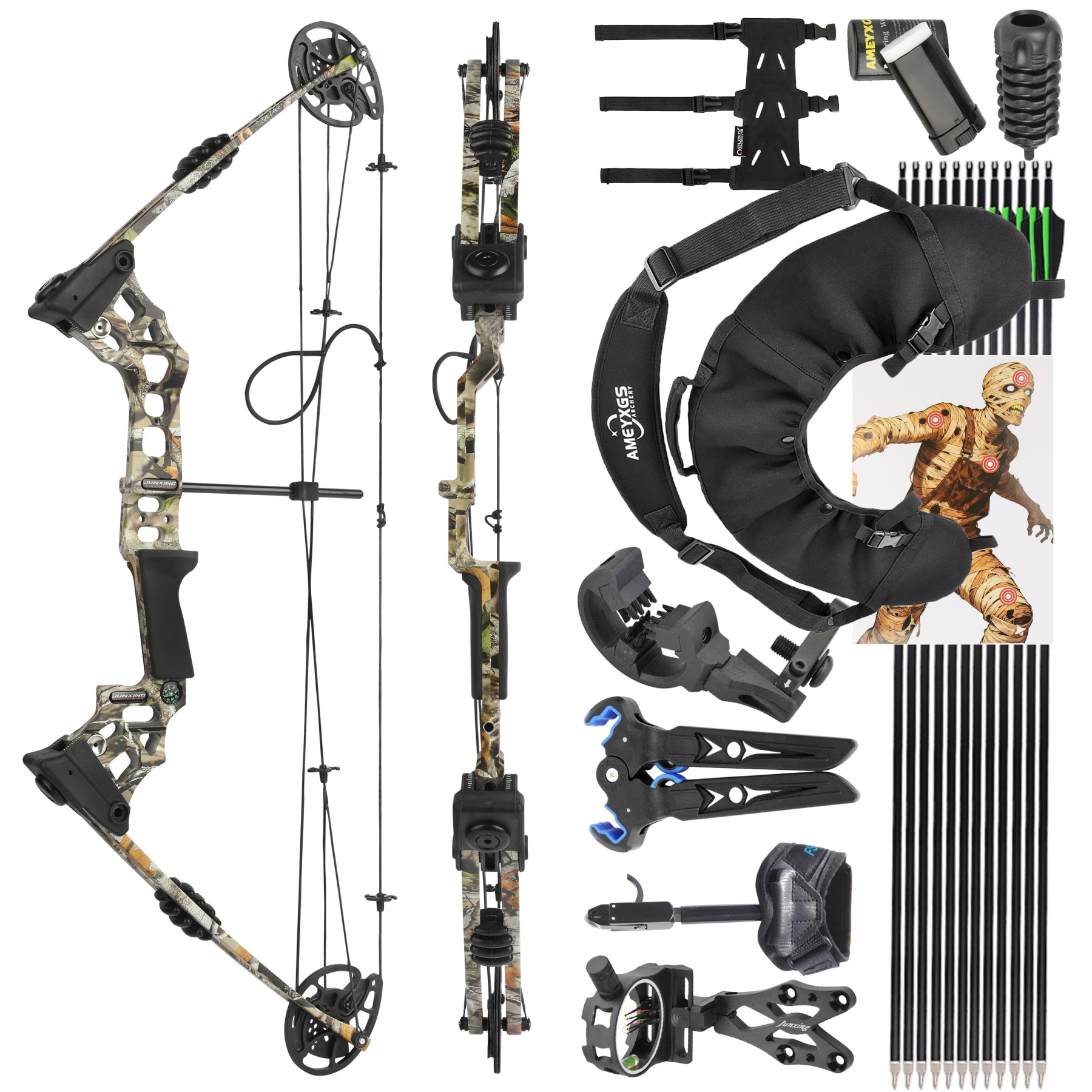 20-70 lbs Compound Bow Set IBO320 FPS Archery Arrow