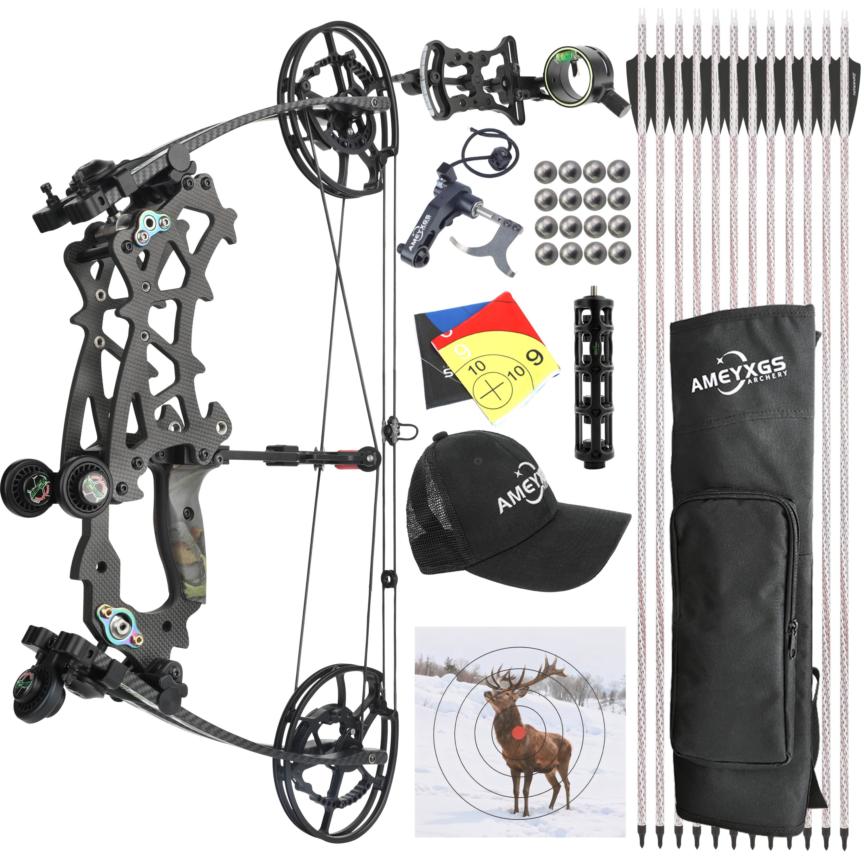 40-70lbs Compound Bow Arrow Set Youth Archery Hunting