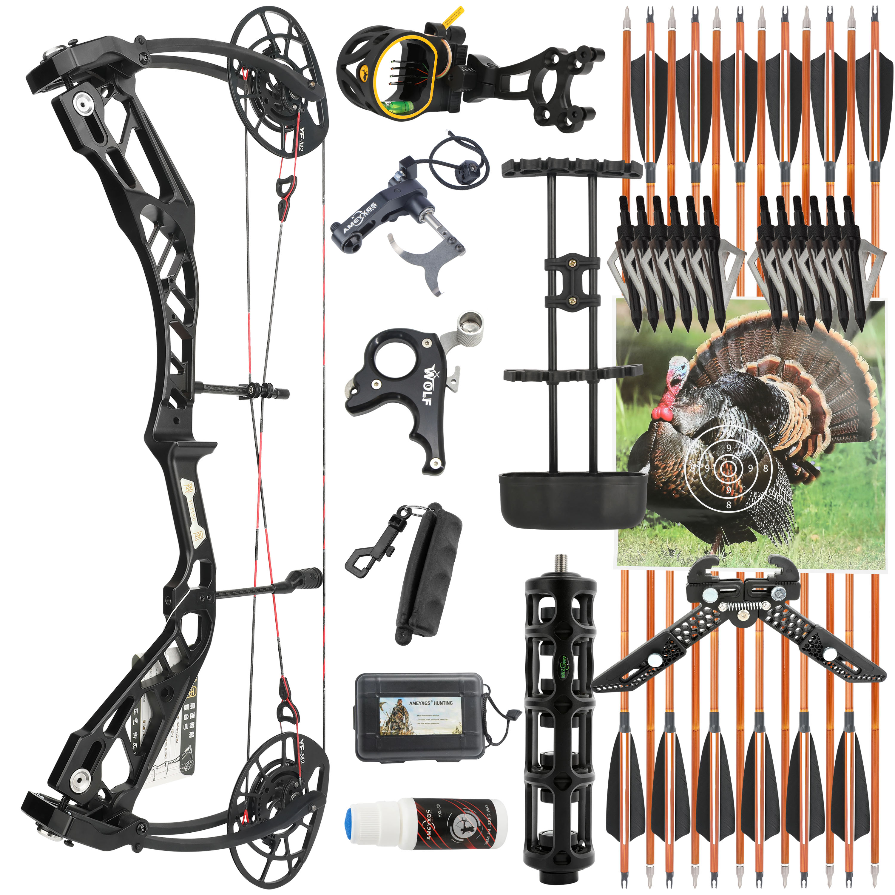 High-Performance Compound Bow 40-70lbs 340fps Adjustable Let-off