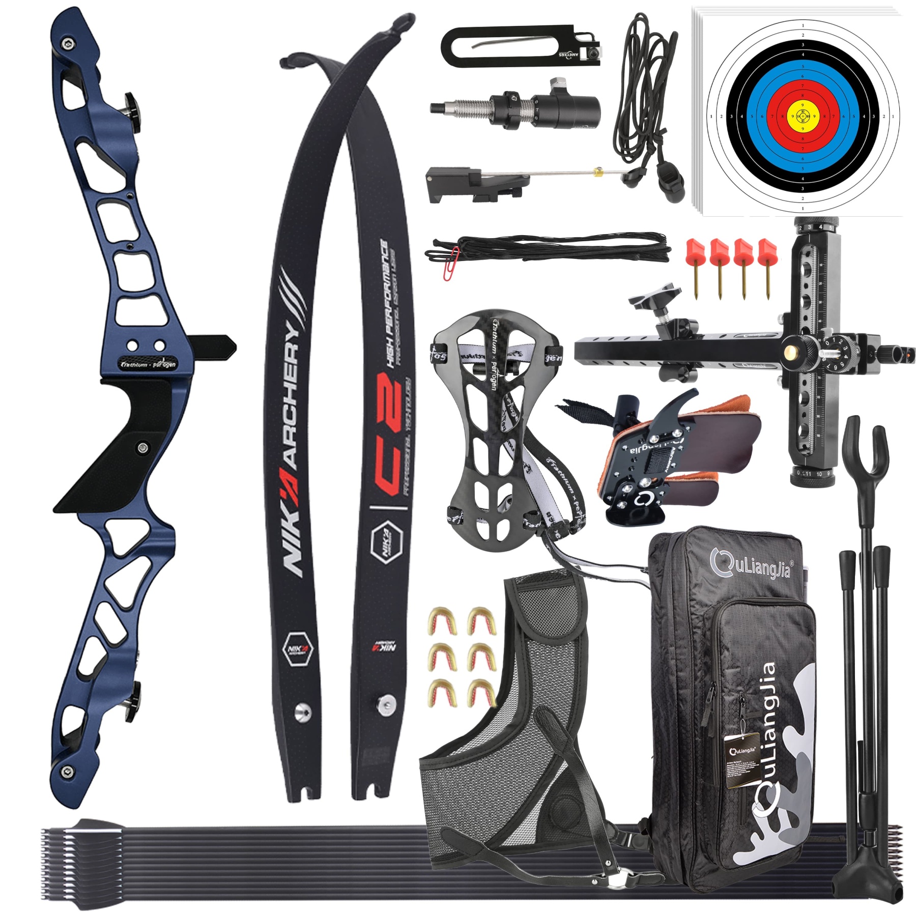 Archery 30/40/50bs Recurve Bow Kit Takedown Hunting Bow
