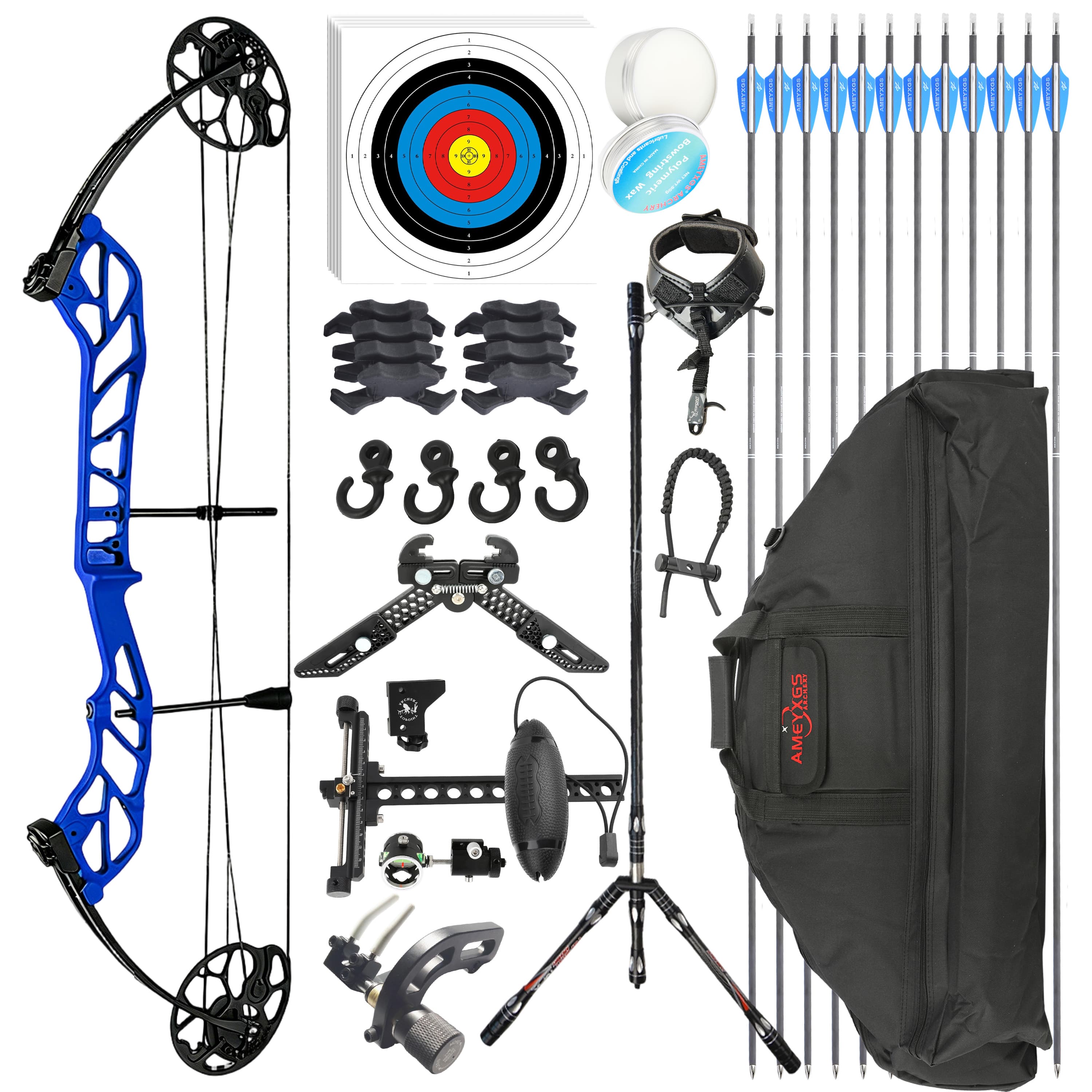 TOPOINT 19-60lbs Target Compound Bow Kit Shooting Archery