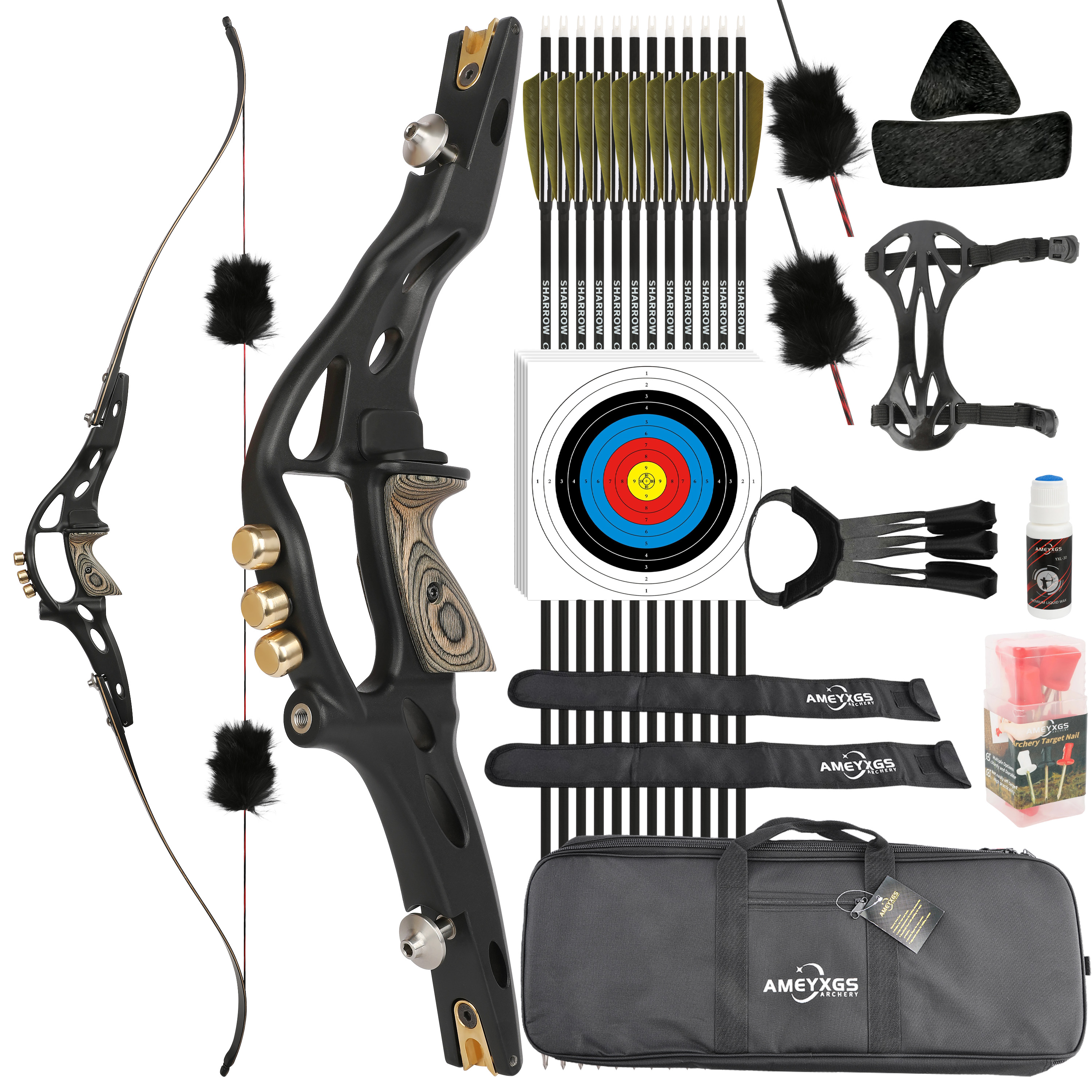 ILF Recurve Bow 20-50lbs Bamboo Limbs Alloy Riser Target Archery