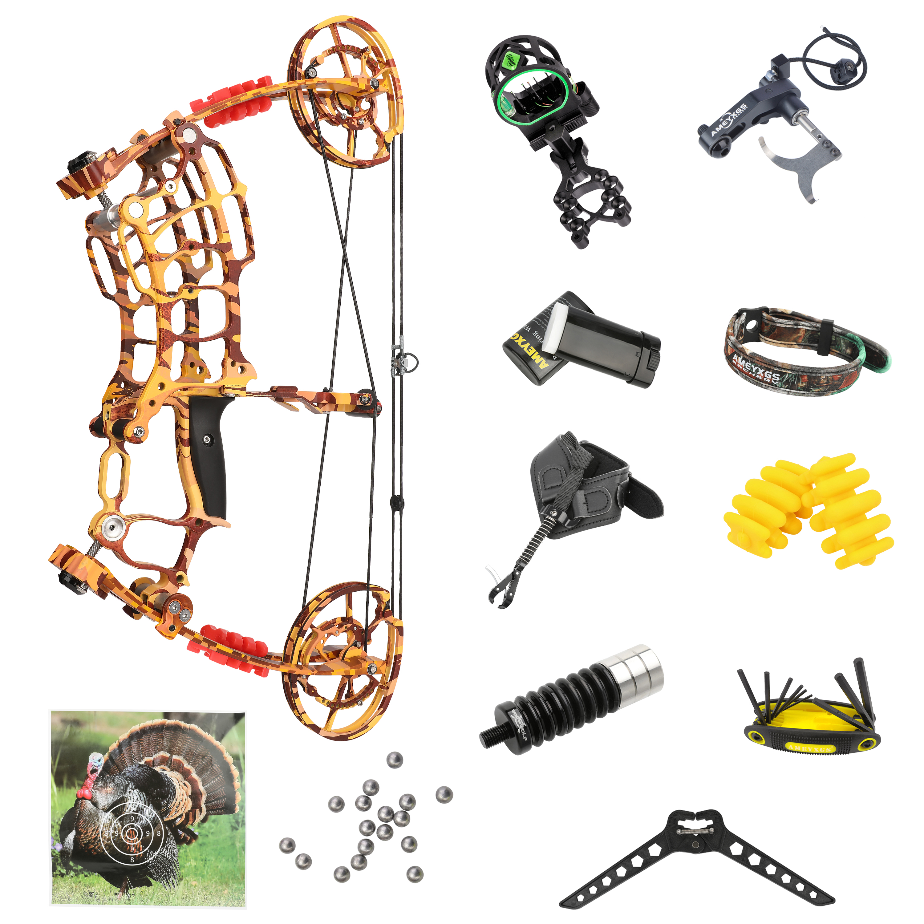 Forest Camo Compound Bow 30-70 lbs – Hunting & Target Archery