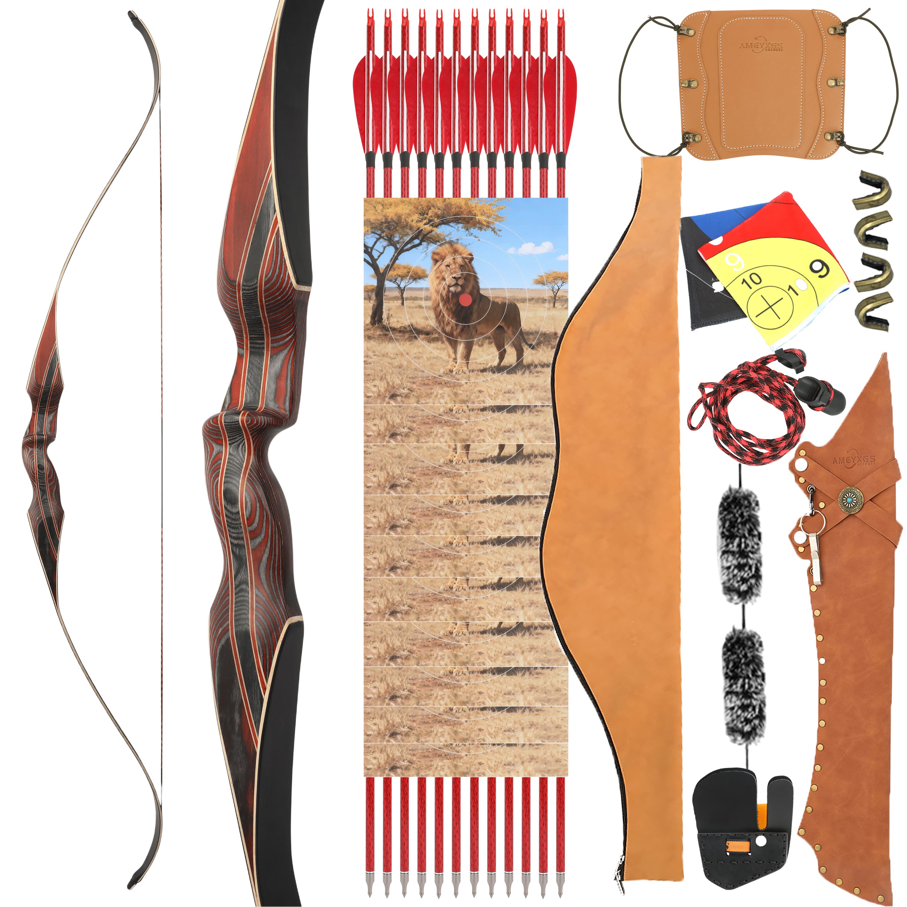 Archery 30-60 Lbs Traditional Bow 64" Hunting Longbow