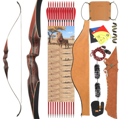 Archery 30-60 Lbs Traditional Bow 64" Hunting Longbow