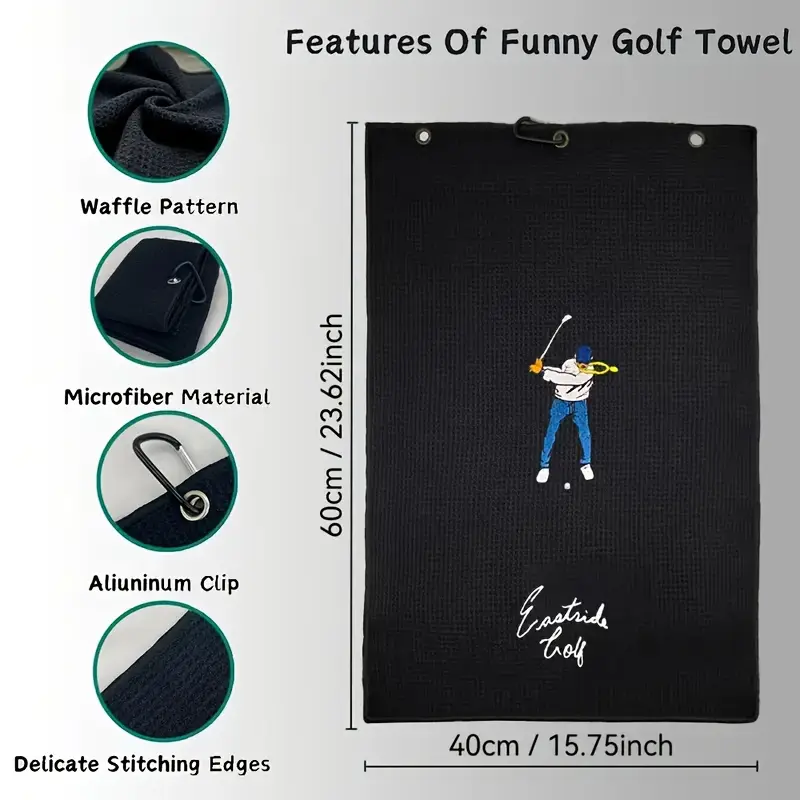 Golf Towel, Embroidered with Letter Pattern