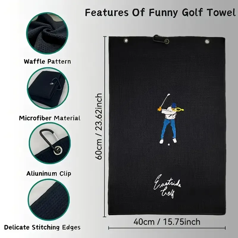 Golf Towel, Embroidered with Letter Pattern