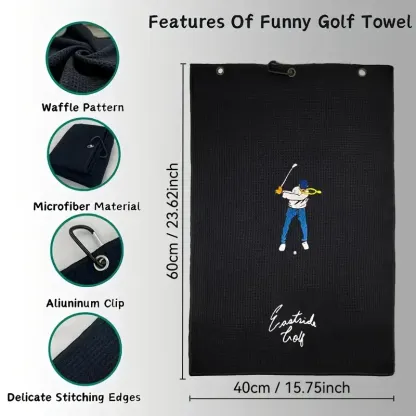 Golf Towel, Embroidered with Letter Pattern