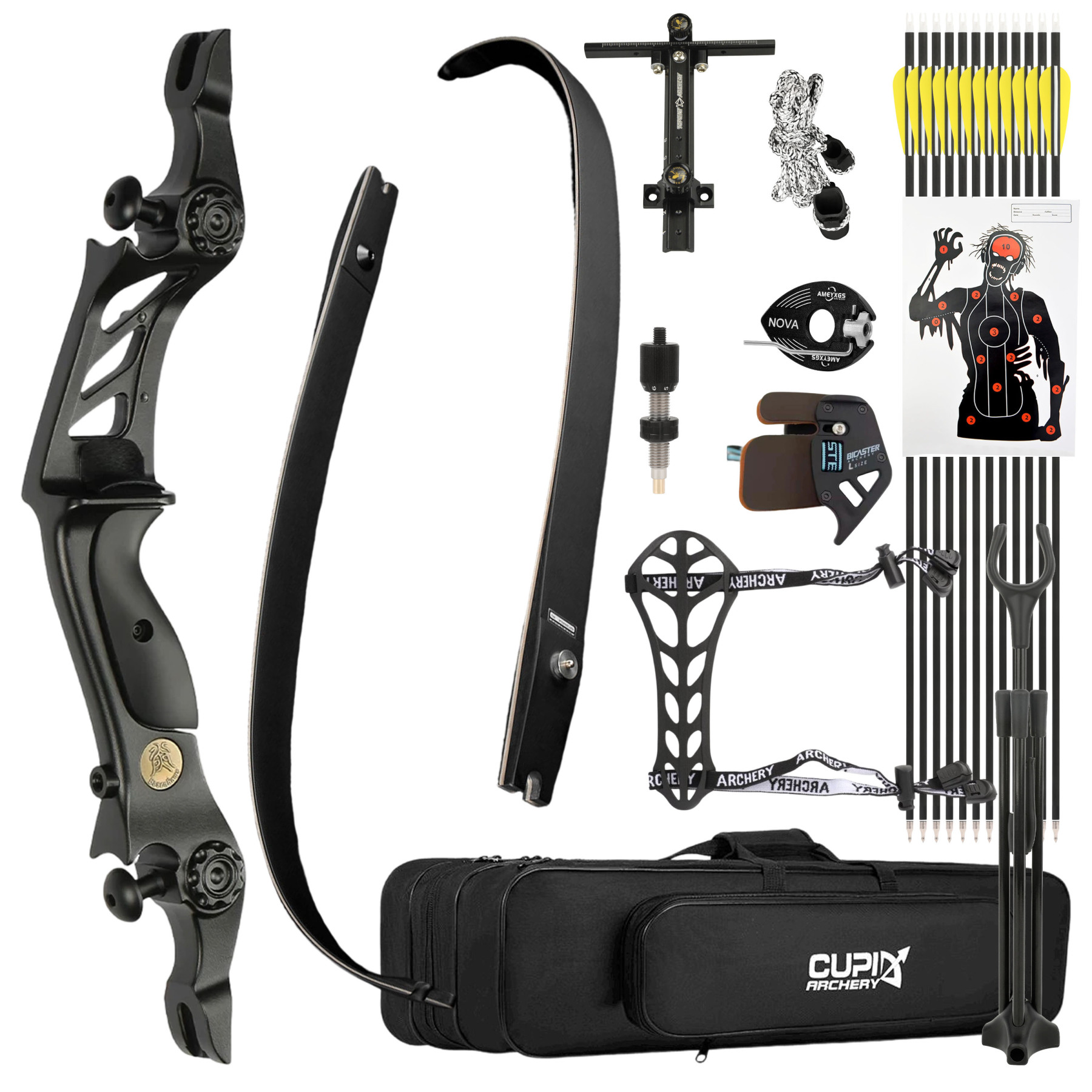 Archery ILF Recurve Bow 30-45lbs Aluminum Riser Fiberglass Limbs