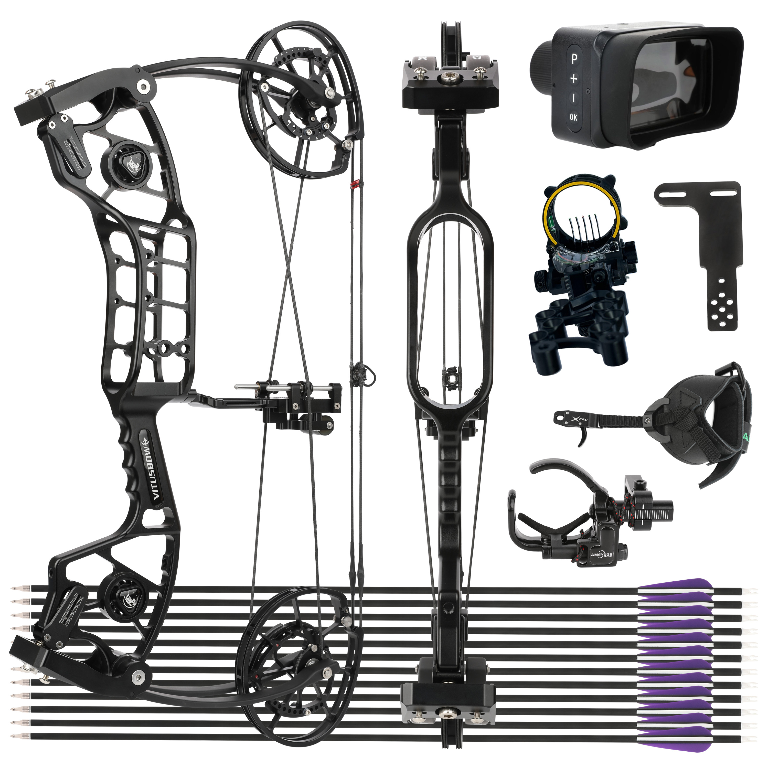 Dual Use Compound Bow 30-80lbs Arrow Steel Ball 340FPS