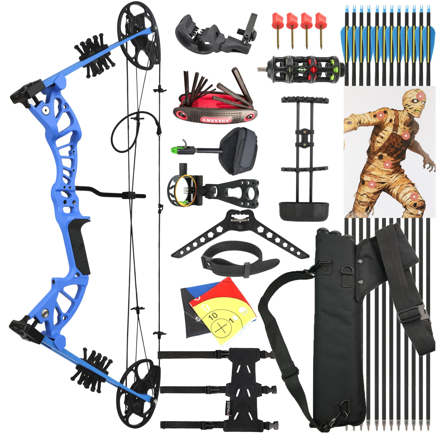 15-45lbs Compound Bow Arrow Set for Youth Archery & Target Practice