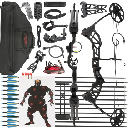 38-7 lbs Compound Bow Arrow Set IBO 150-202FPS Archery