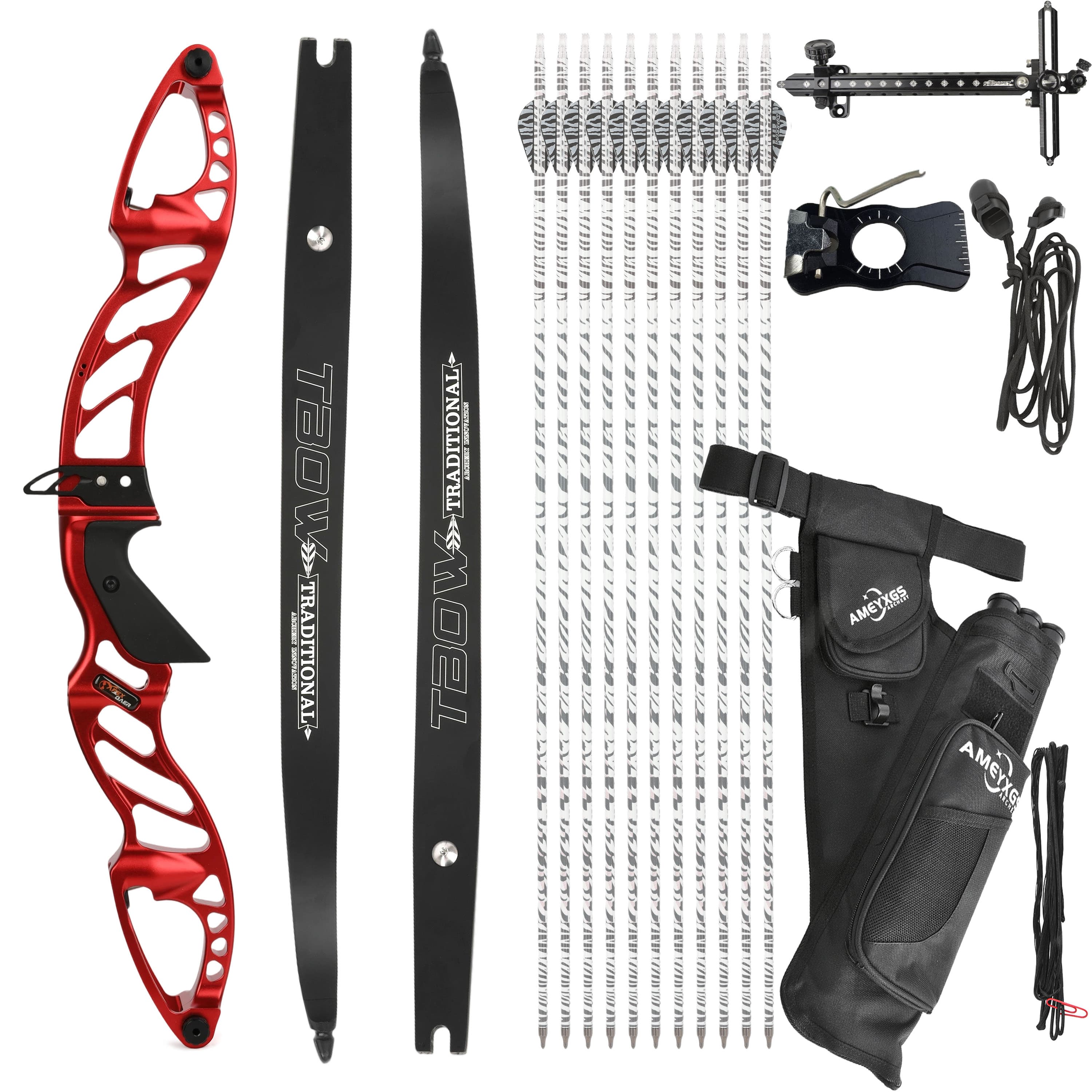 Archery 25-60bs Recurve Bow Kit Takedown Hunting Bow