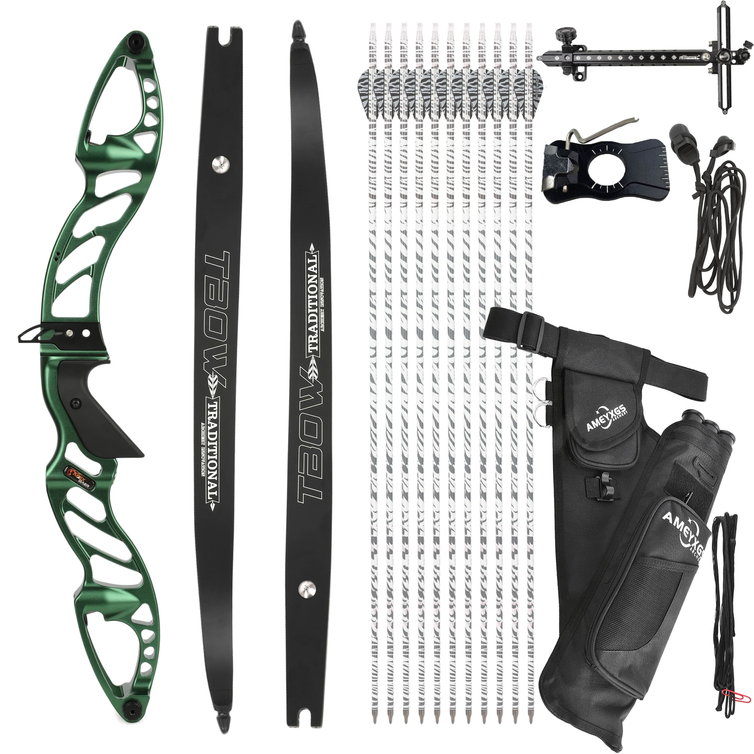 Archery 25-60bs Recurve Bow Kit Takedown Hunting Bow