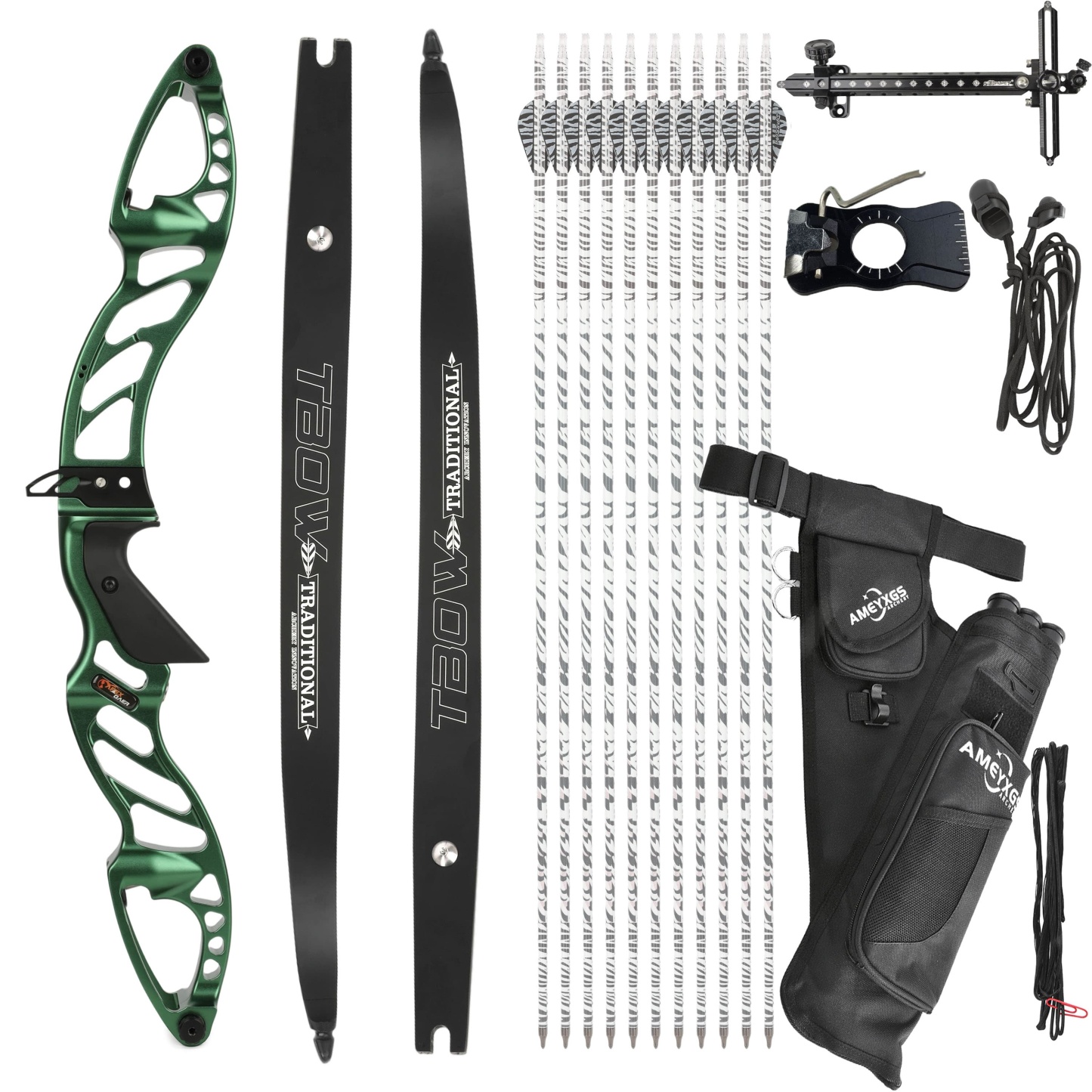Archery 25-60bs Recurve Bow Kit Takedown Hunting Bow