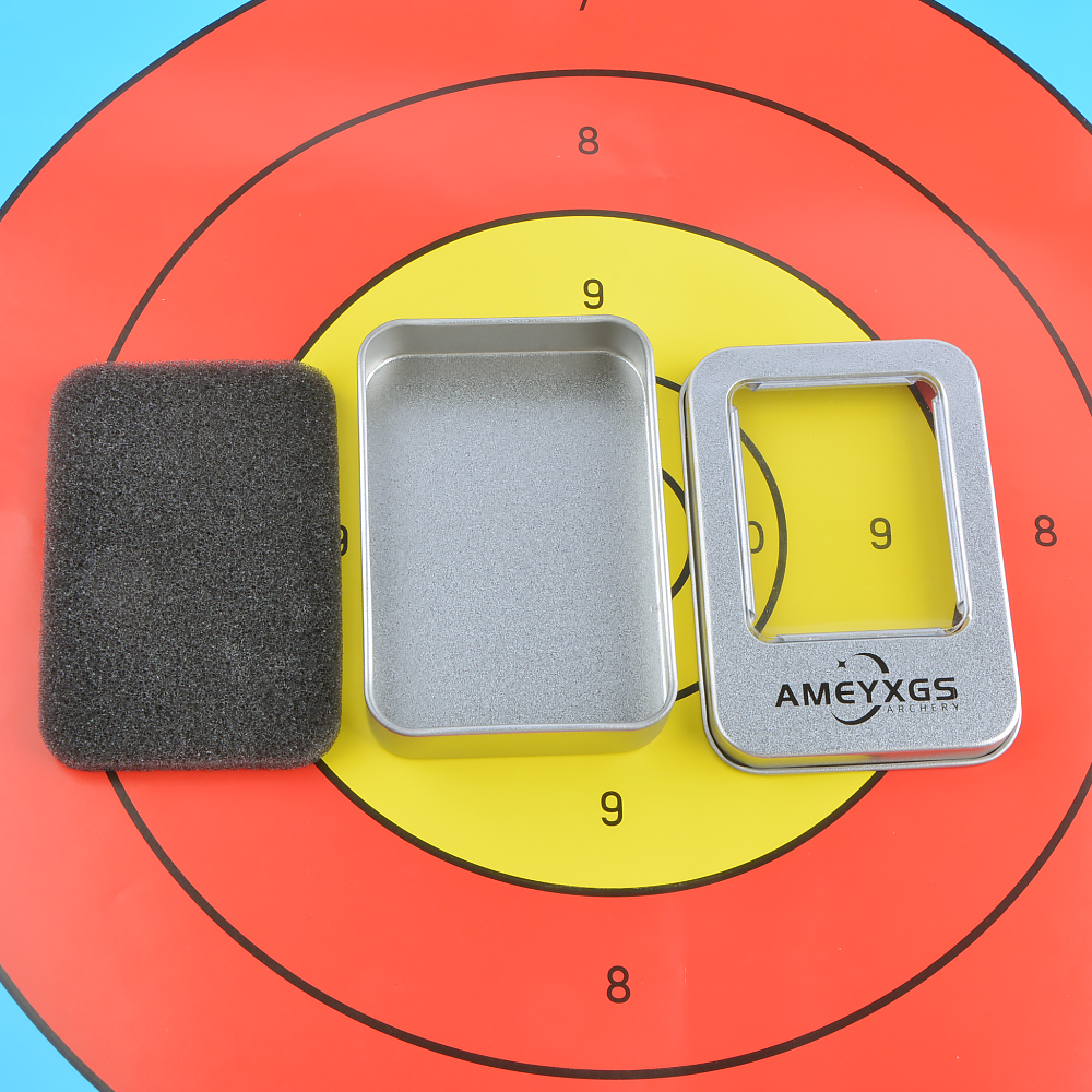 AMEYXGS Tin Box with Foam 6 Arrowheads and Arrow Box (Silver)