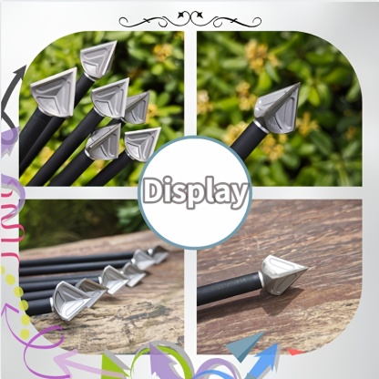 6PCS Archery Broadheads 100 Grain – Stainless Steel Arrowheads for Hunting Bows