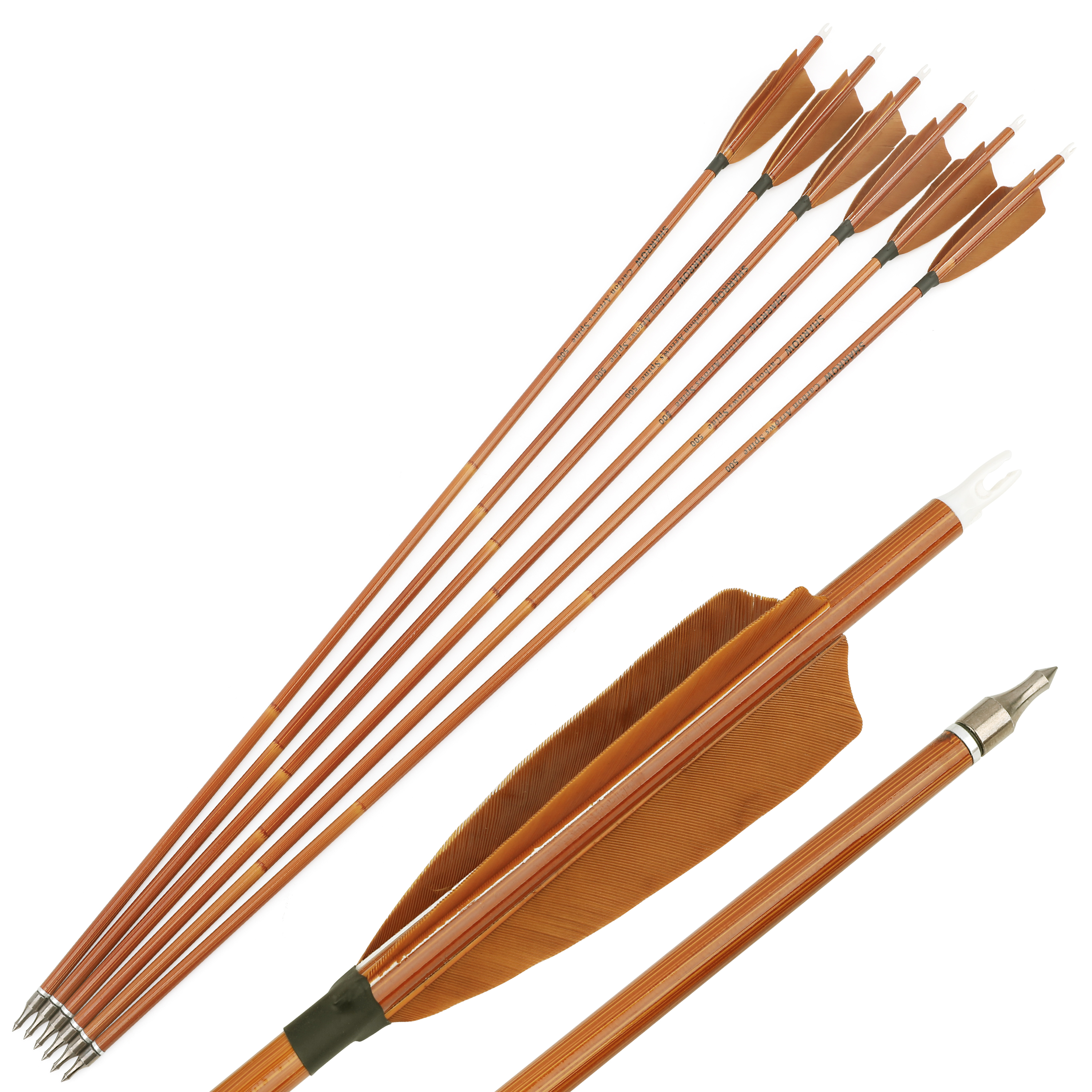 AMEYXGS Archery Bamboo Carbon Arrow for Traditional Longbow Target