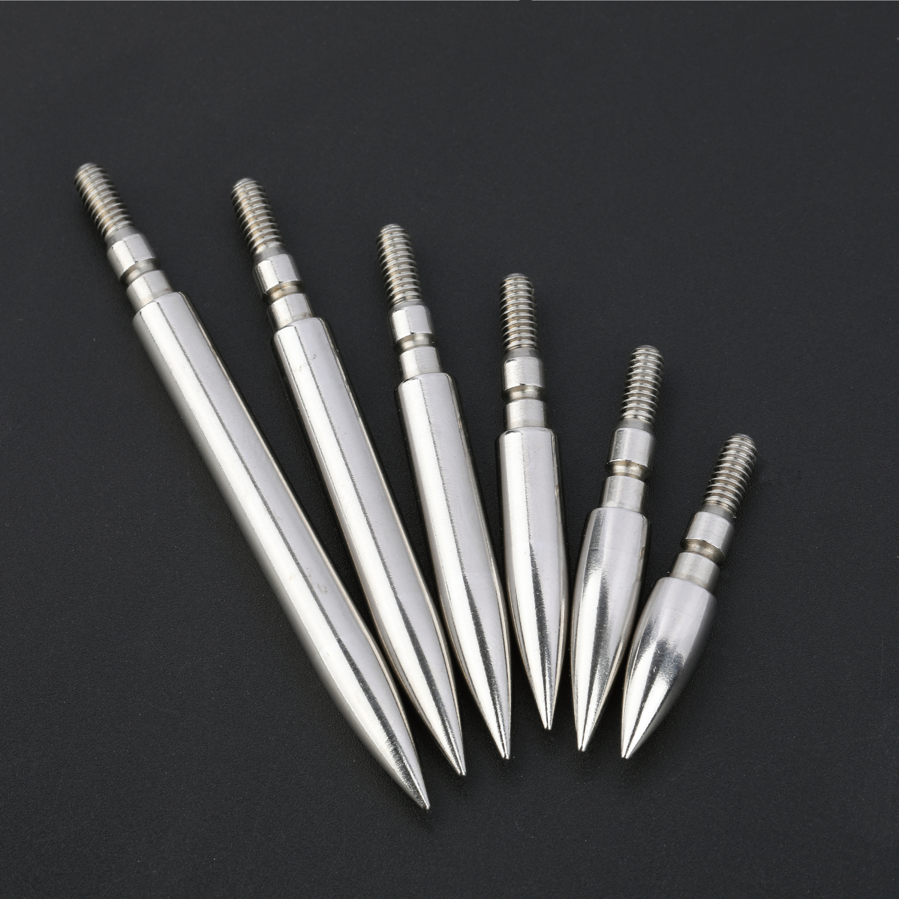 100-200gr Archery Field Points Steel Arrow Tips Target Arrowhead 24X