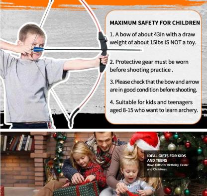 🎯F021 Archery Bow Arrow Set for Beginners Children Gift-AMEYXGS Archery