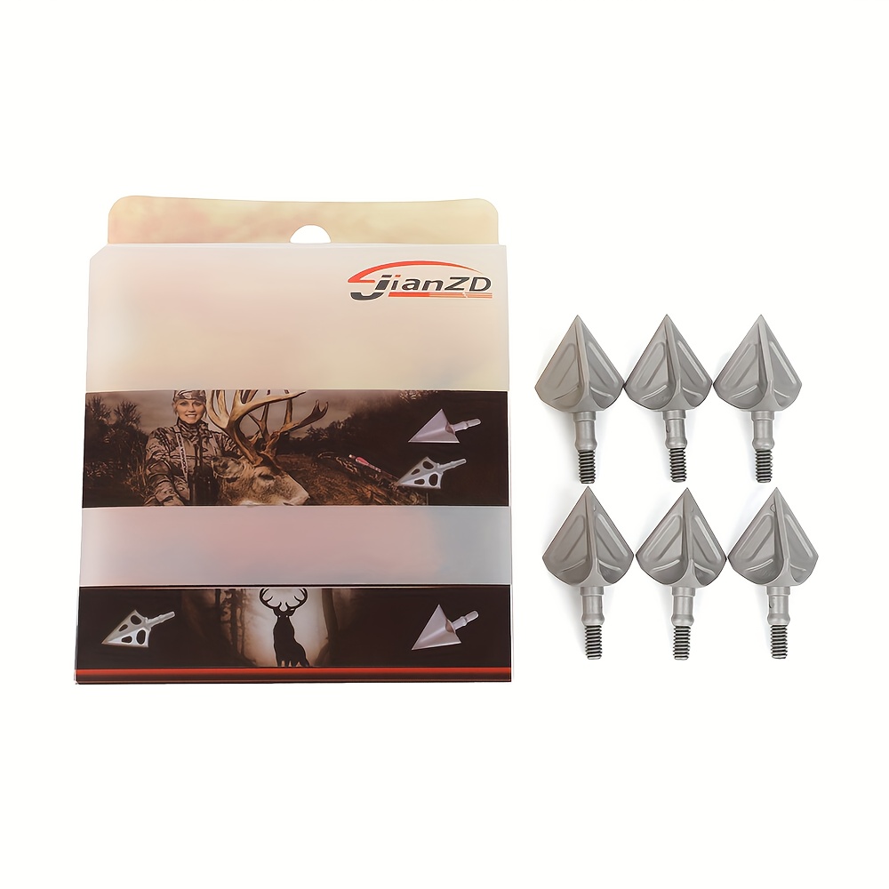 6PCS Archery Broadheads 100 Grain – Stainless Steel Arrowheads for Hunting Bows