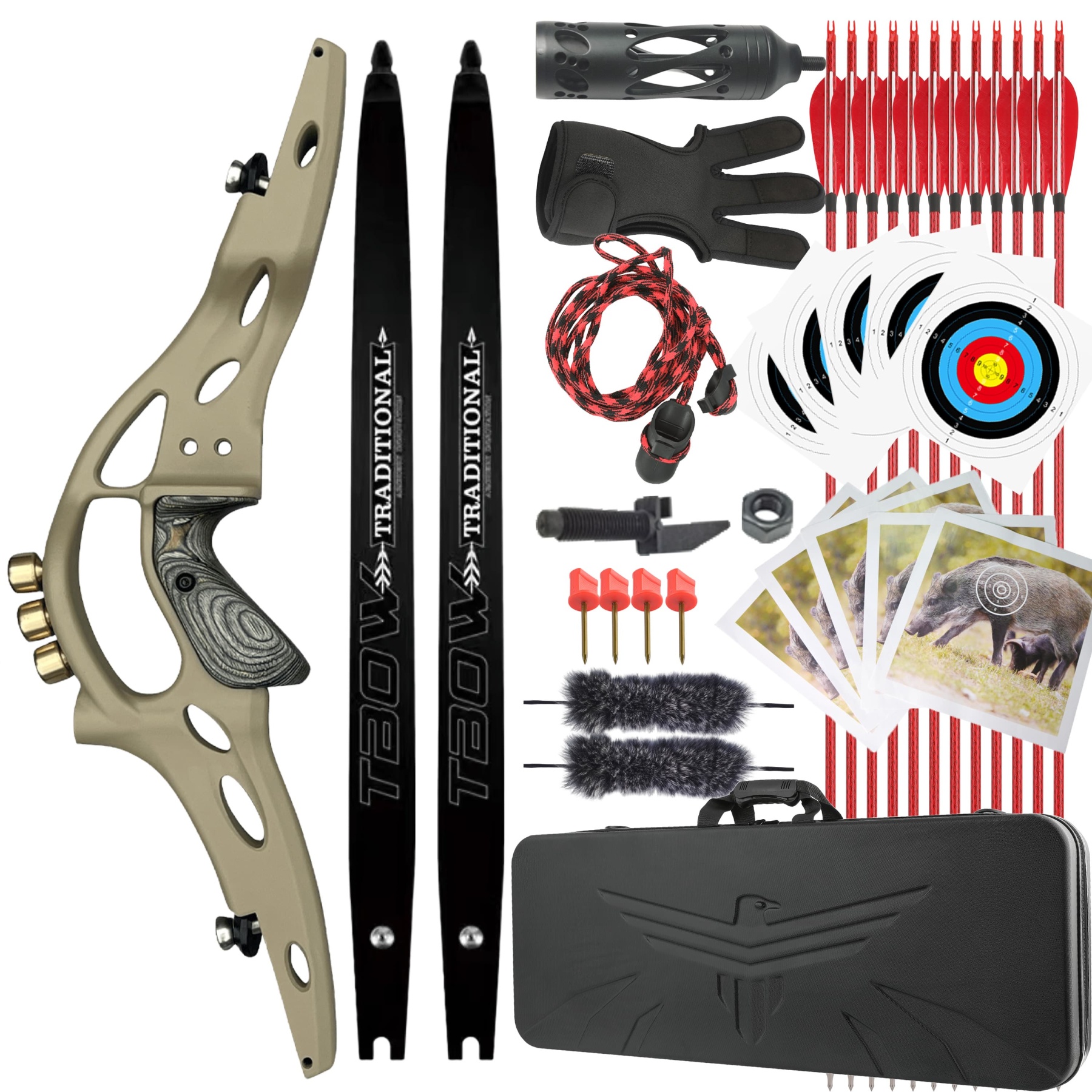 TBOW ILF 62" American Hunting Recurve Bow 30-60#