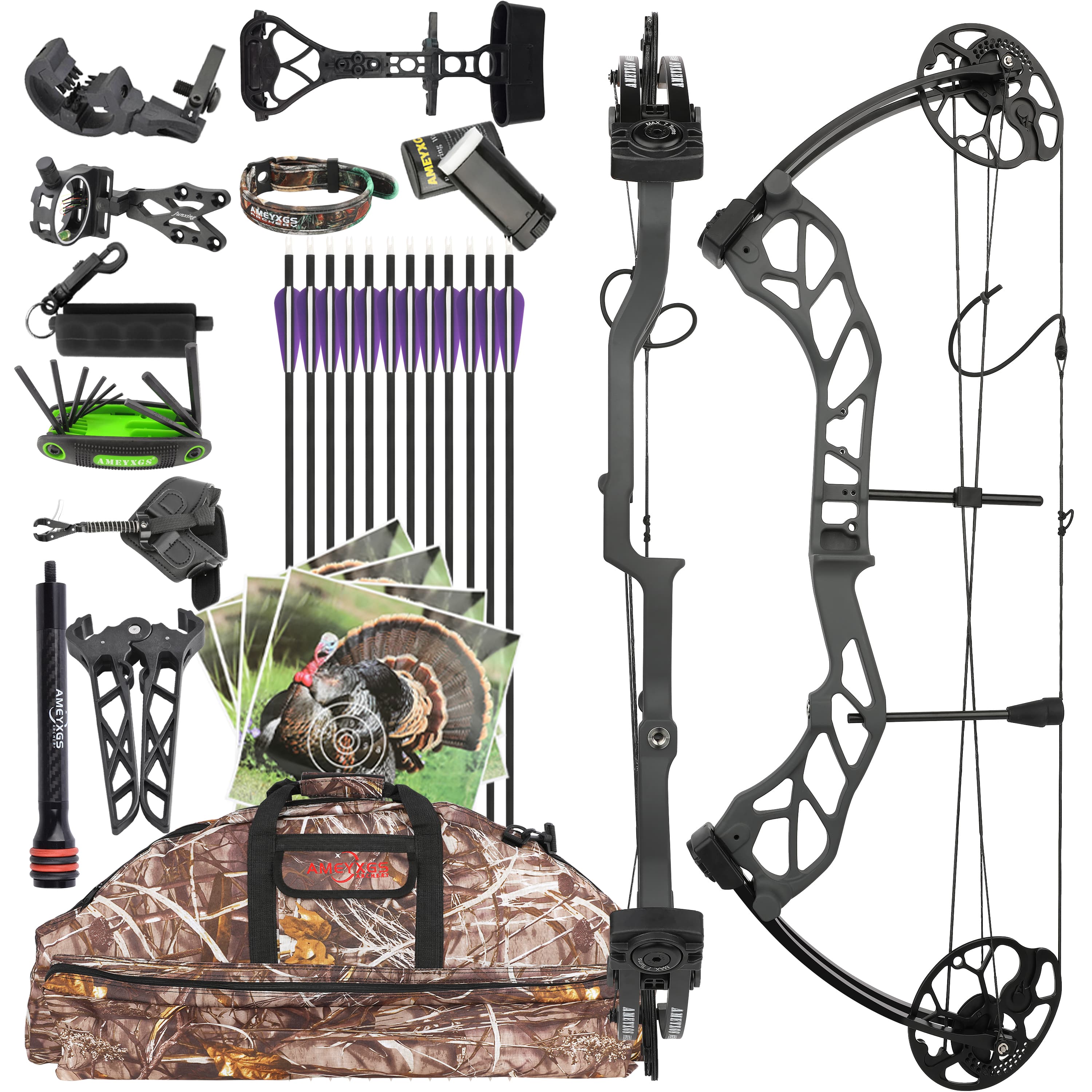 AMEYXGS Archery E8 Hunting Compound Bow and Arrows Kit