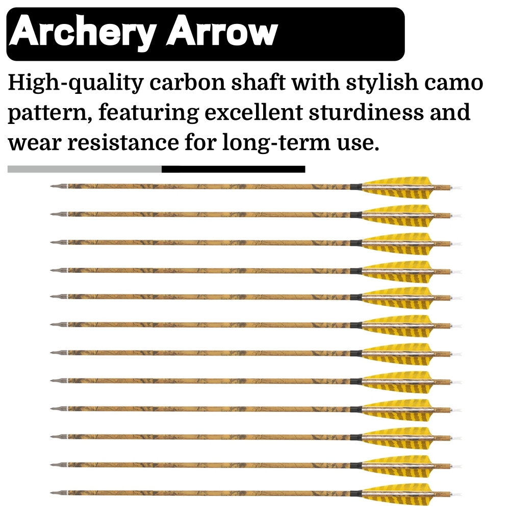 30 Inch Carbon Archery Arrows 6 12 Pack 500 Spine 4 Inch Feathers