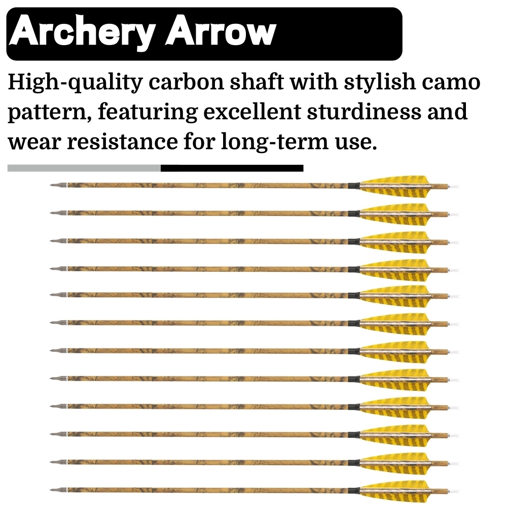 30 Inch Carbon Archery Arrows 6 12 Pack 500 Spine 4 Inch Feathers