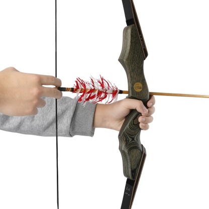 Black Hunter Wooden Recurve Takedown Bow 30-45lbs for Adults