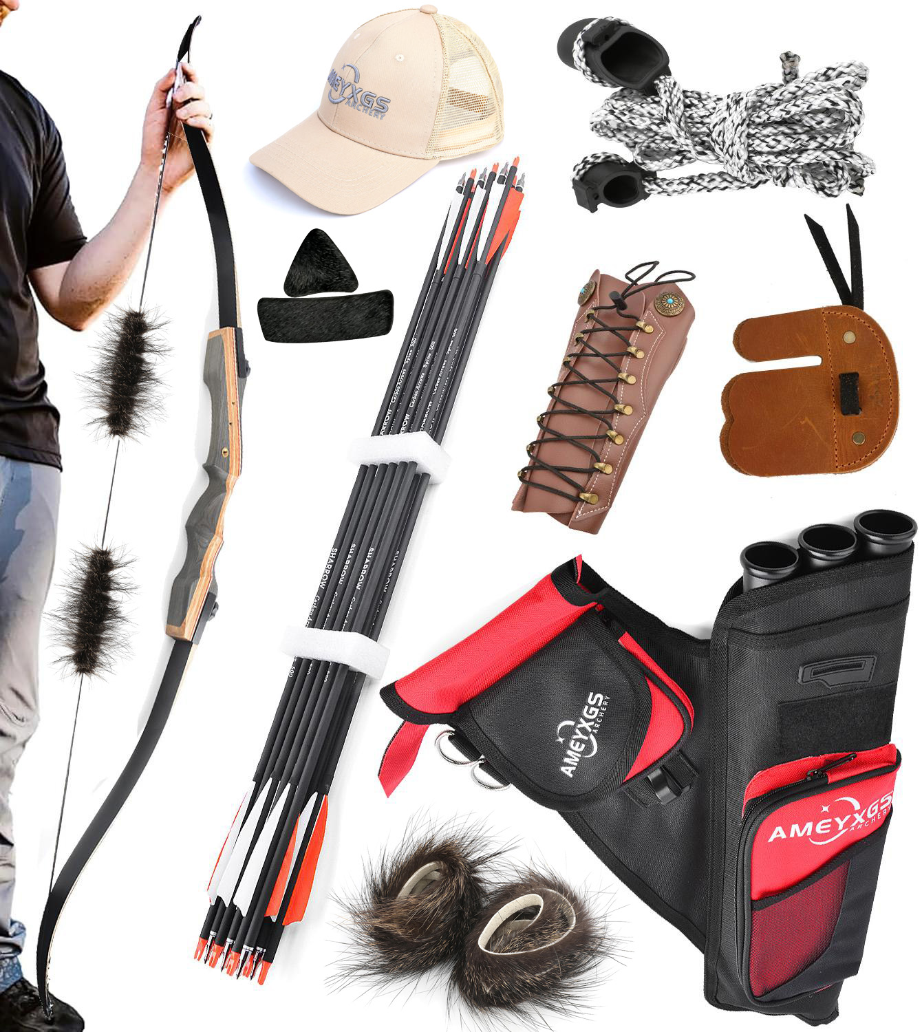 62'' Recurve Bow for Outdoor Hunting Kit