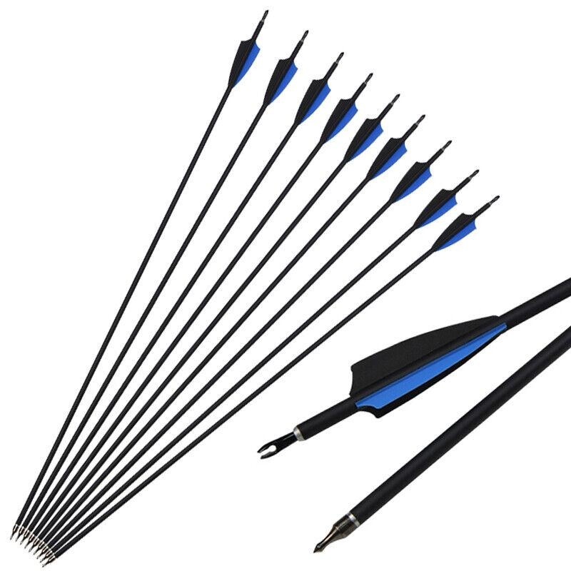 30" Archery Carbon Arrow  for Beginners Archers(12pcs/Box)