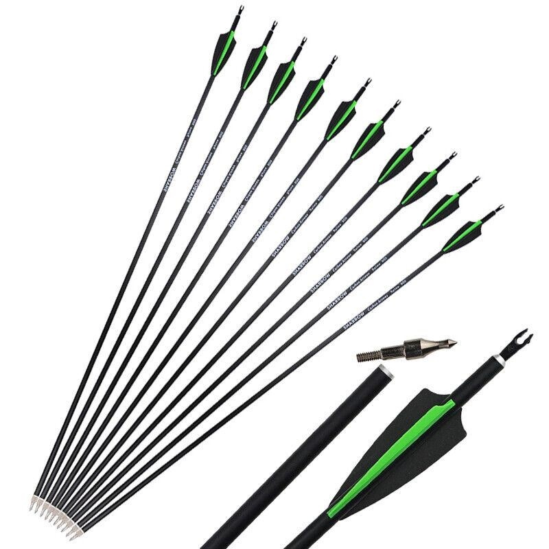 30" Archery Carbon Arrow  for Beginners Archers(12pcs/Box)