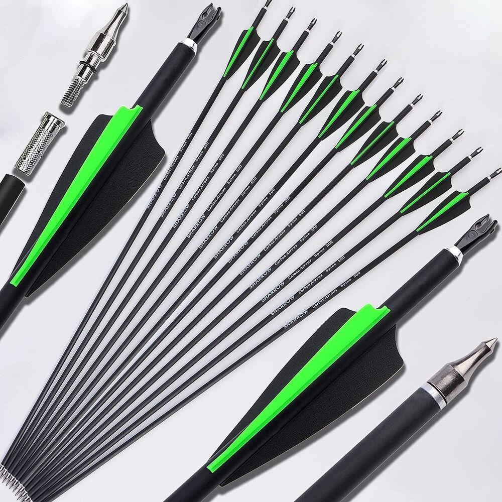 30" Archery Carbon Arrow for Beginners Archers(12pcs/Box)