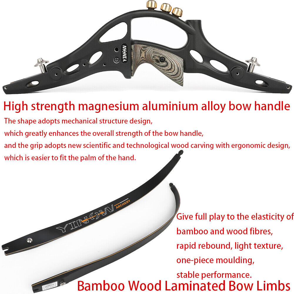 ILF 62'' Recurve Bow 20-50lbs Limbs Bamboo  19'' Riser American Bow