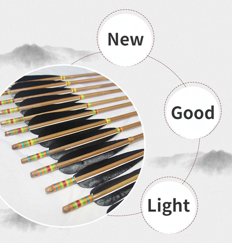 🎯Traditional Bamboo Arrow for Practice Targeting Longbow-AMEYXGS Archery
