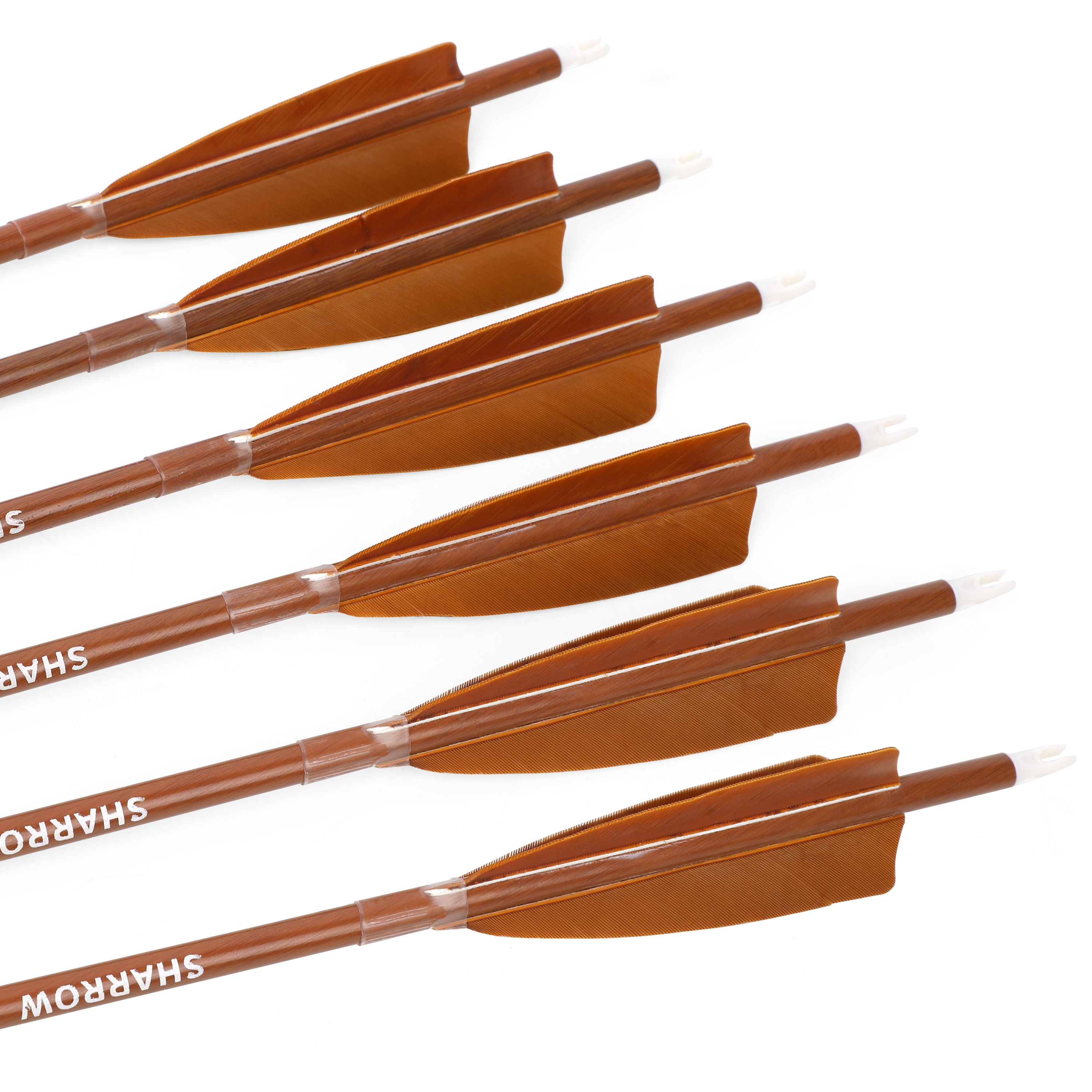 30-Inch Carbon Mix Arrows with 4" Brown Shield Feathers (12pcs)
