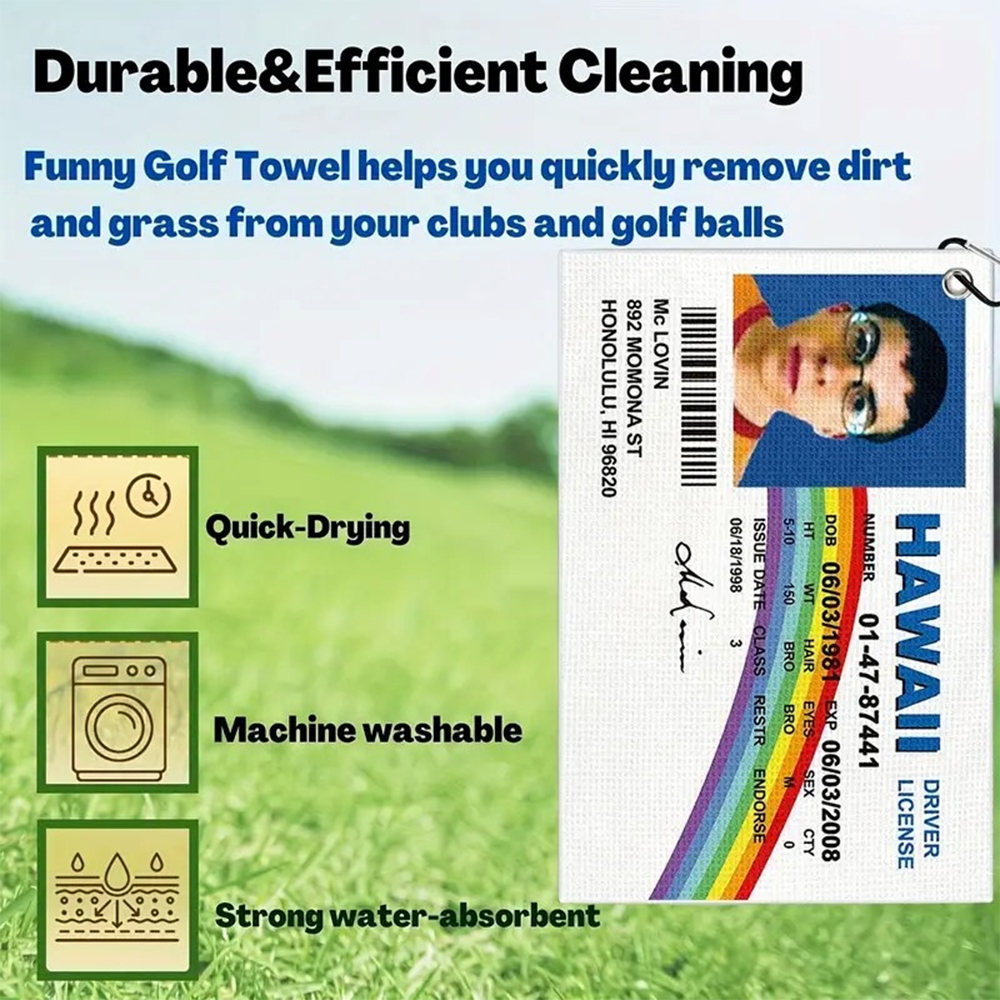 Golf Towel High Polyester Printed Bags Golfers Wiping Golf Clubs