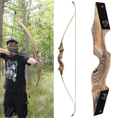 🎯BLACK HUNTER Archery Recurve Bow 60inch Hunting Target Practice-AMEYXGS Archery