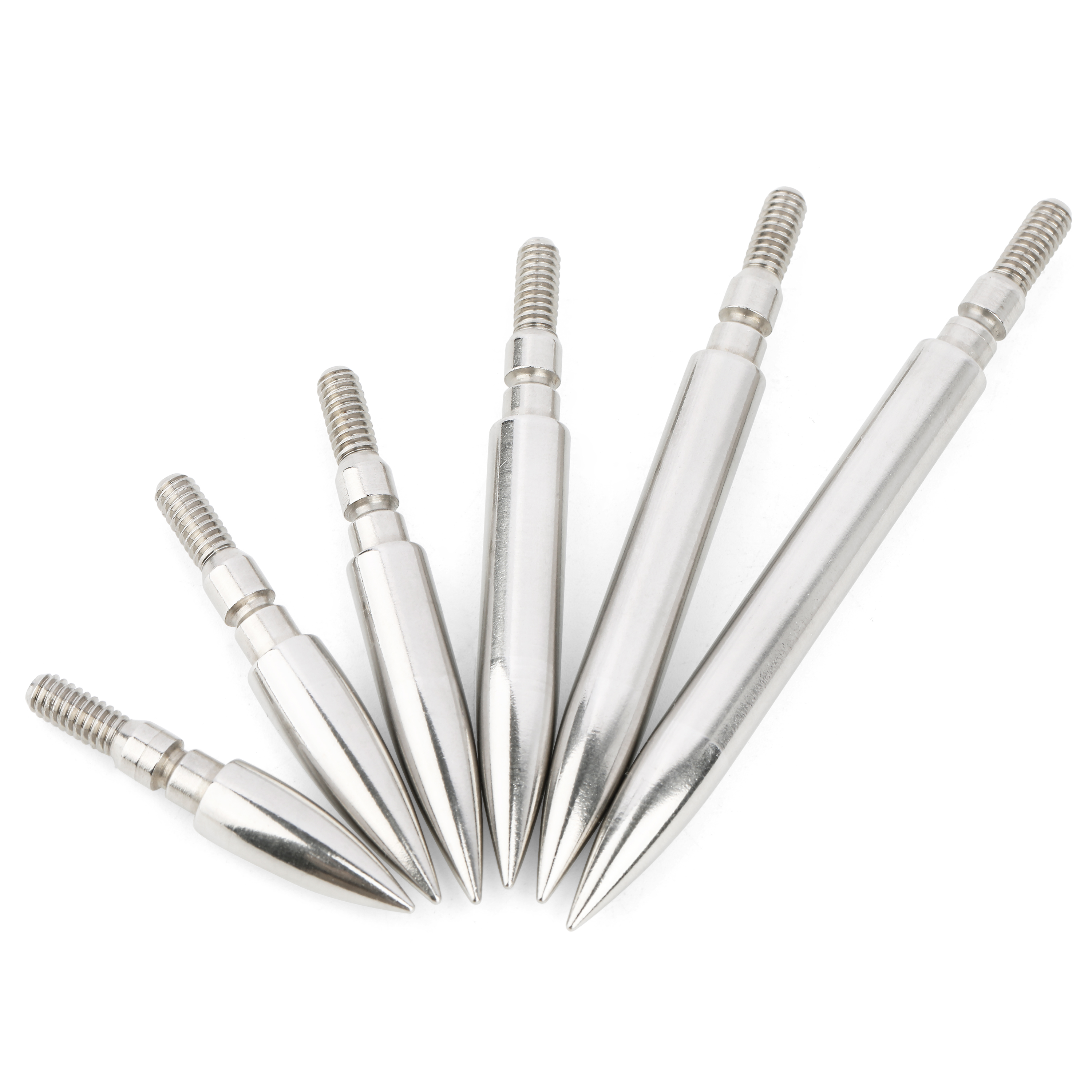 100-200gr Archery Field Points Steel Arrow Tips Target Arrowhead 24X