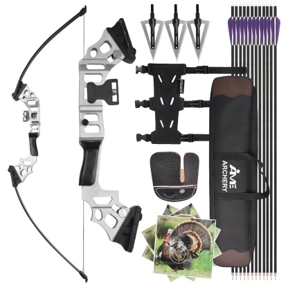 50" 40lbs Takedown Recurve Bow Arrow Kit Straight Bow Adult RH Archery Target