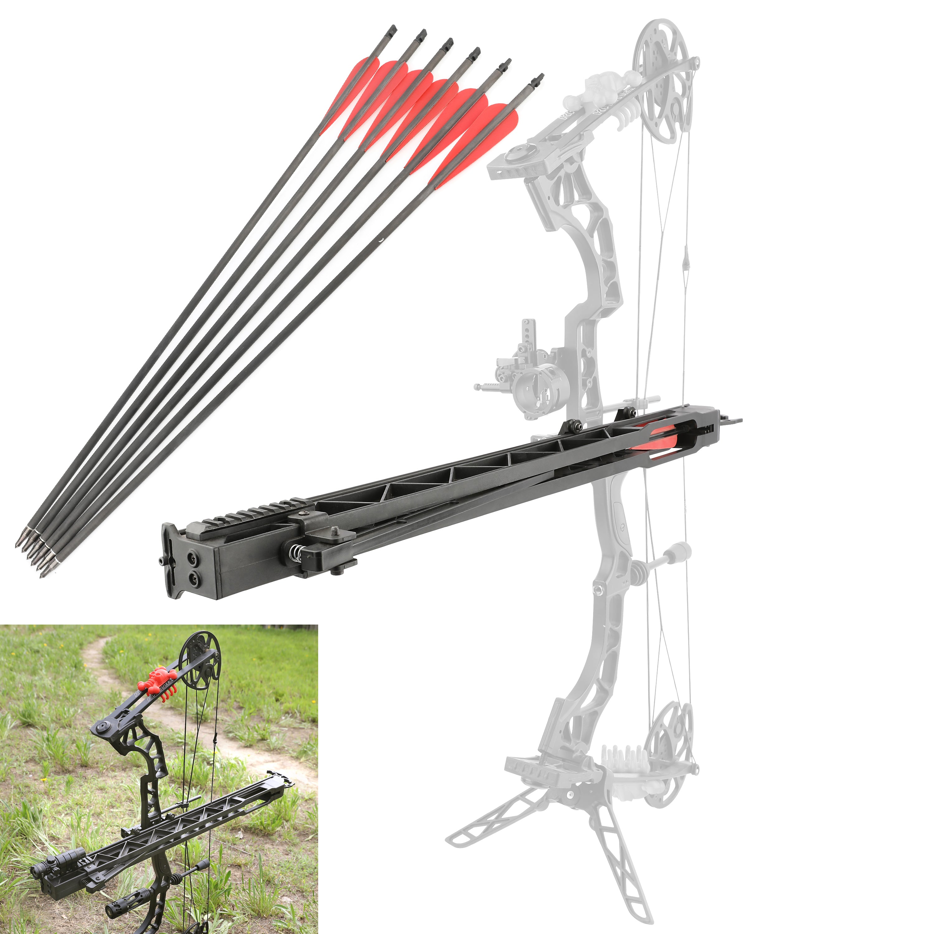 🎯Archery Shooter Launcher  Repeating Compound Bow 6 arrow Rapid-AMEYXGS Archery