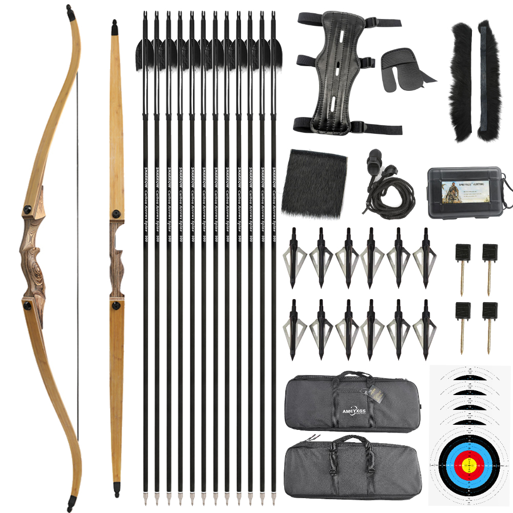 Black Hunter Recurve Bow Hunting Wooden Bow RH/LH